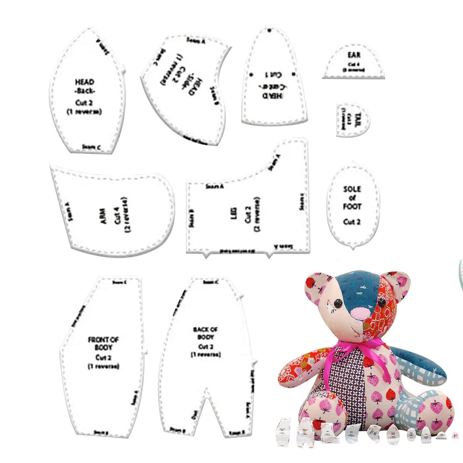Ristyur Memory Bear Templates Ruler Set Memory Bear Sewing Pattern Set Teddy Bear Pattern Sewing Template DIY Craft Memory Bear Template With Accessories And Instructions Sofa Bedroom Room Amazon de Home Ristyur Memory Bear Templates Ruler Set Memory Bear Sewing Pattern Set Teddy Bear Pattern Sewing Template DIY Craft Memory Bear Template With Accessories And Instructions Sofa Bedroom Room Amazon de Home