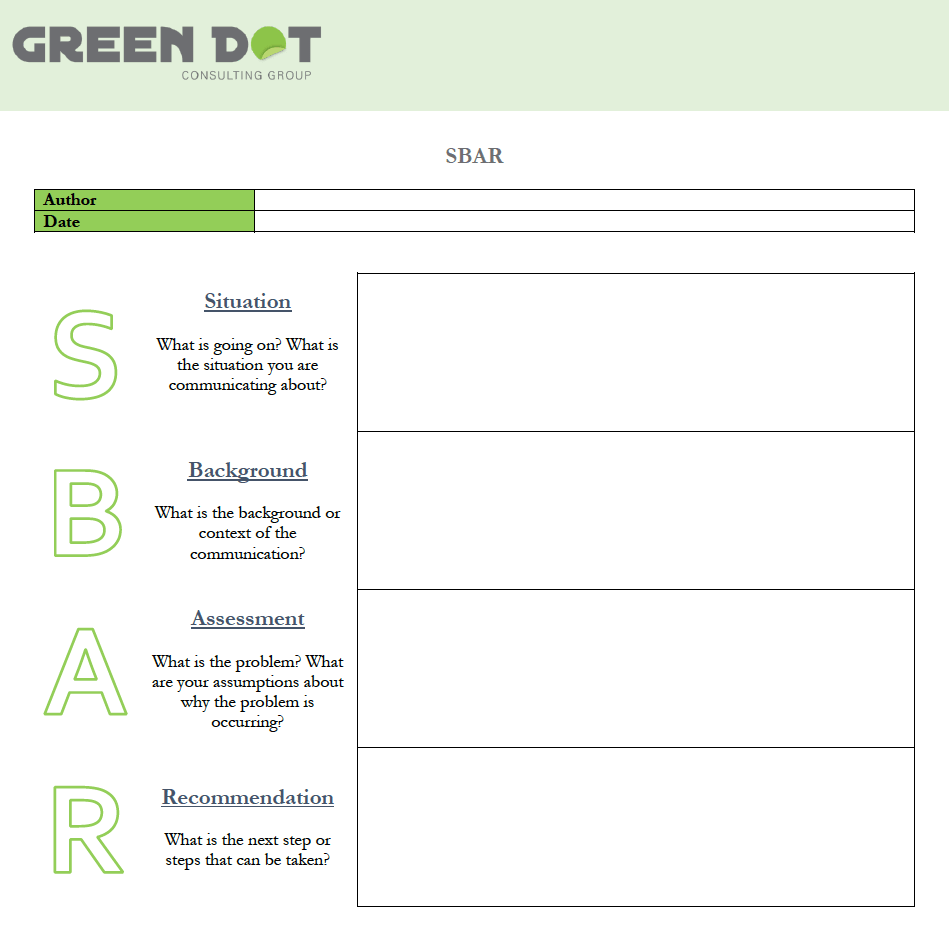 Free Printable Blank Sbar Template Free Printable Blank Sbar Template