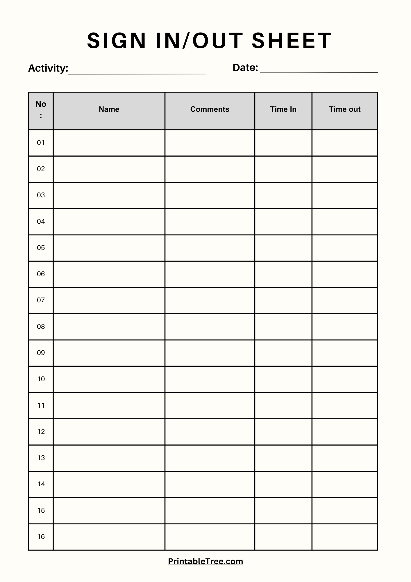 Sign In Sheet Template Sign In Sheet Template