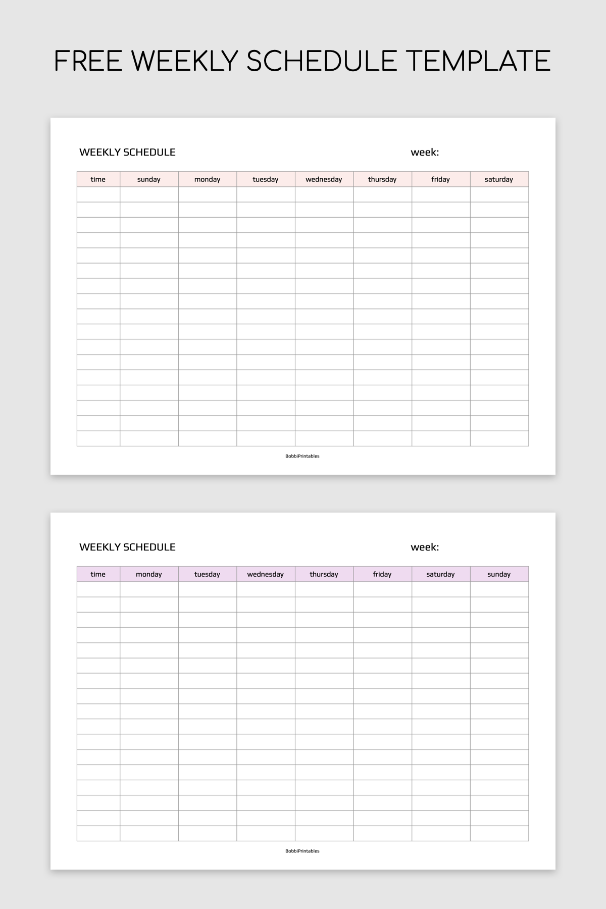 Free Weekly Schedule Template Printable Free Weekly Schedule Template Printable