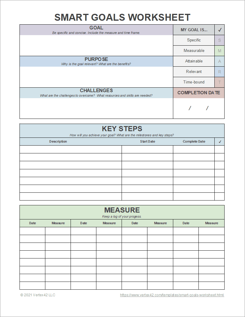 Smart Goal Template Printable Smart Goal Template Printable