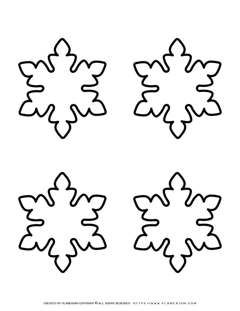 Snowflake Template Four Snowflakes Planerium Snowflake Template Four Snowflakes Planerium