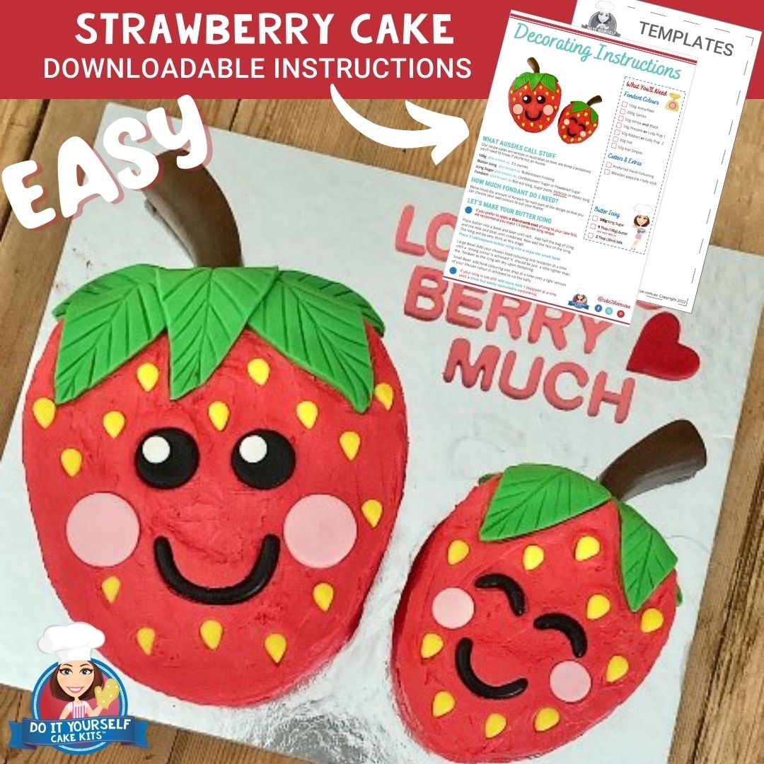 Strawberry Shaped Cake Printable Template Decorating Tutorial Strawberry Shaped Cake Printable Template Decorating Tutorial