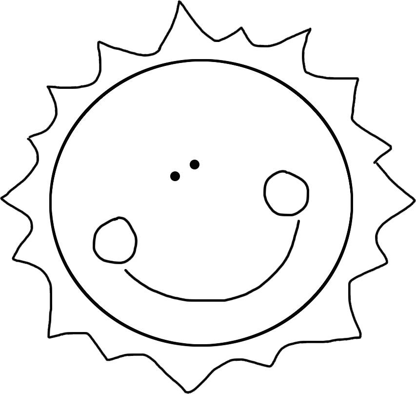 Sun Template Free Printable Smiling Happy Sun Line Art Sun Template Free Printable Smiling Happy Sun Line Art