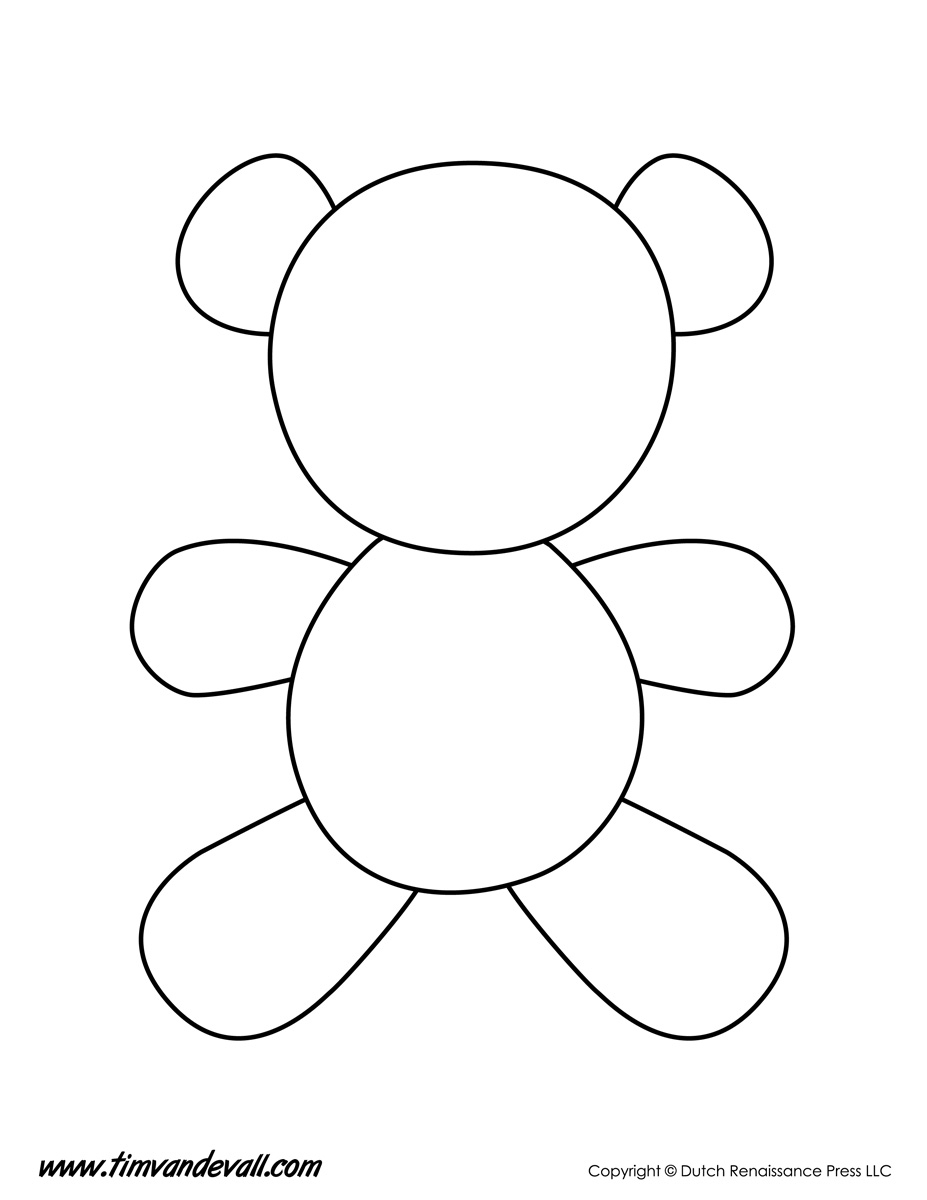 Teddy bear template Tim s Printables Teddy bear template Tim s Printables