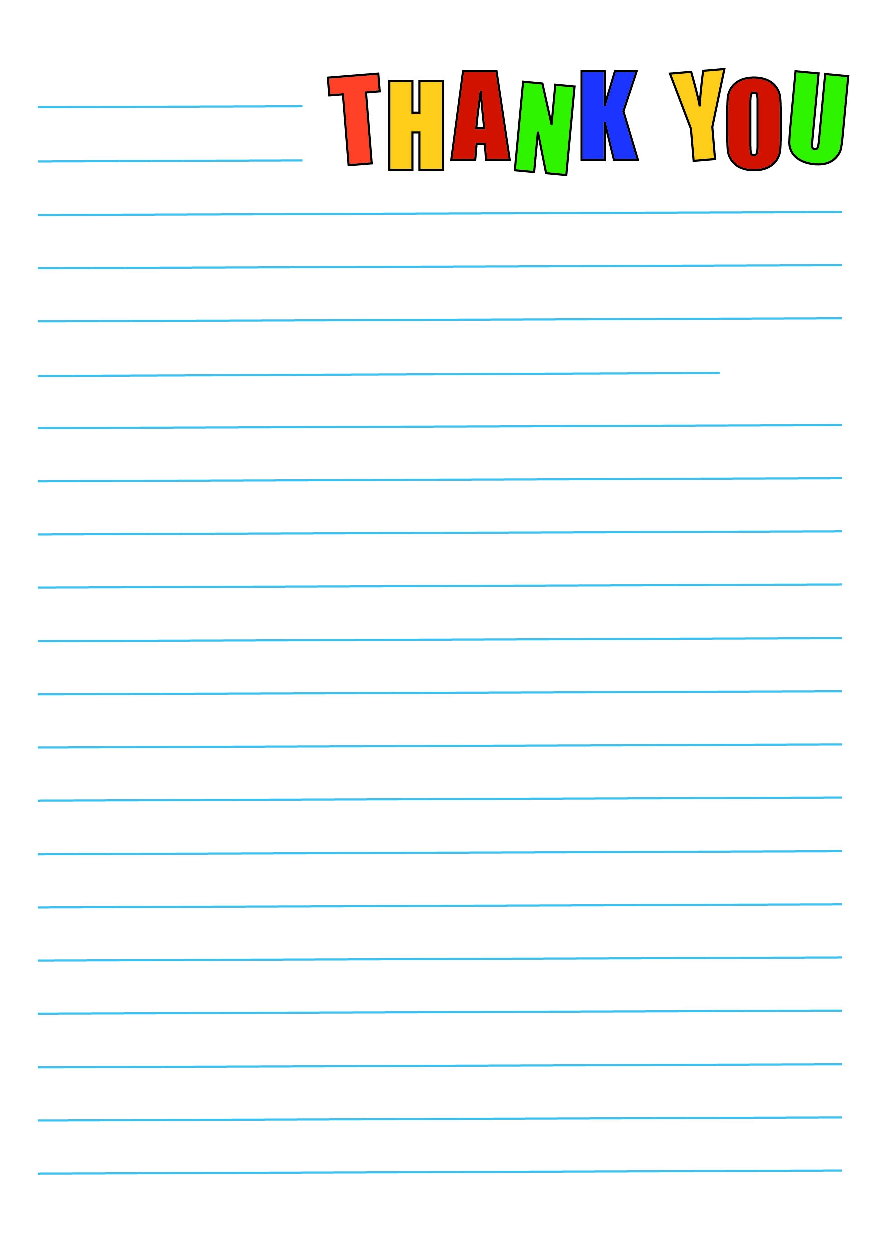 Thank You Note Template Free Printable Thank You Note Template Free Printable