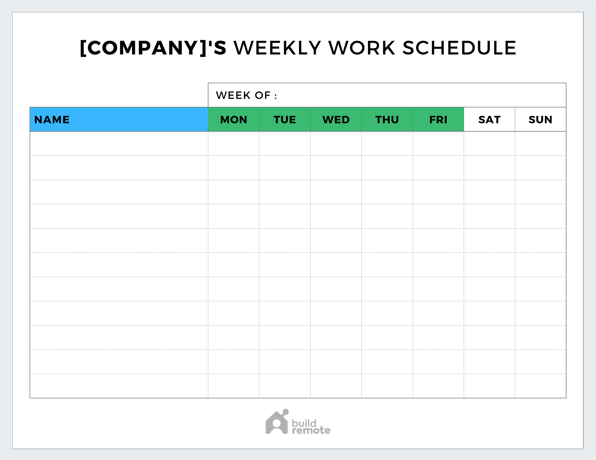 The Weekly Work Schedule Template Library 12 Free Options The Weekly Work Schedule Template Library 12 Free Options