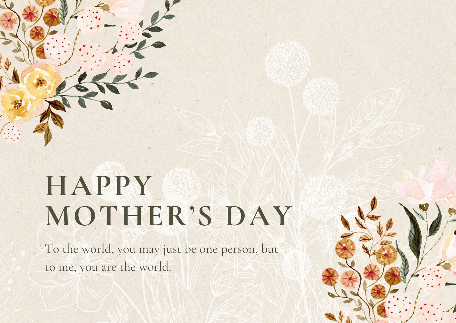 To The Best Mom In The World Happy Mothers Day Free Custom Printable Mother s Day Card
