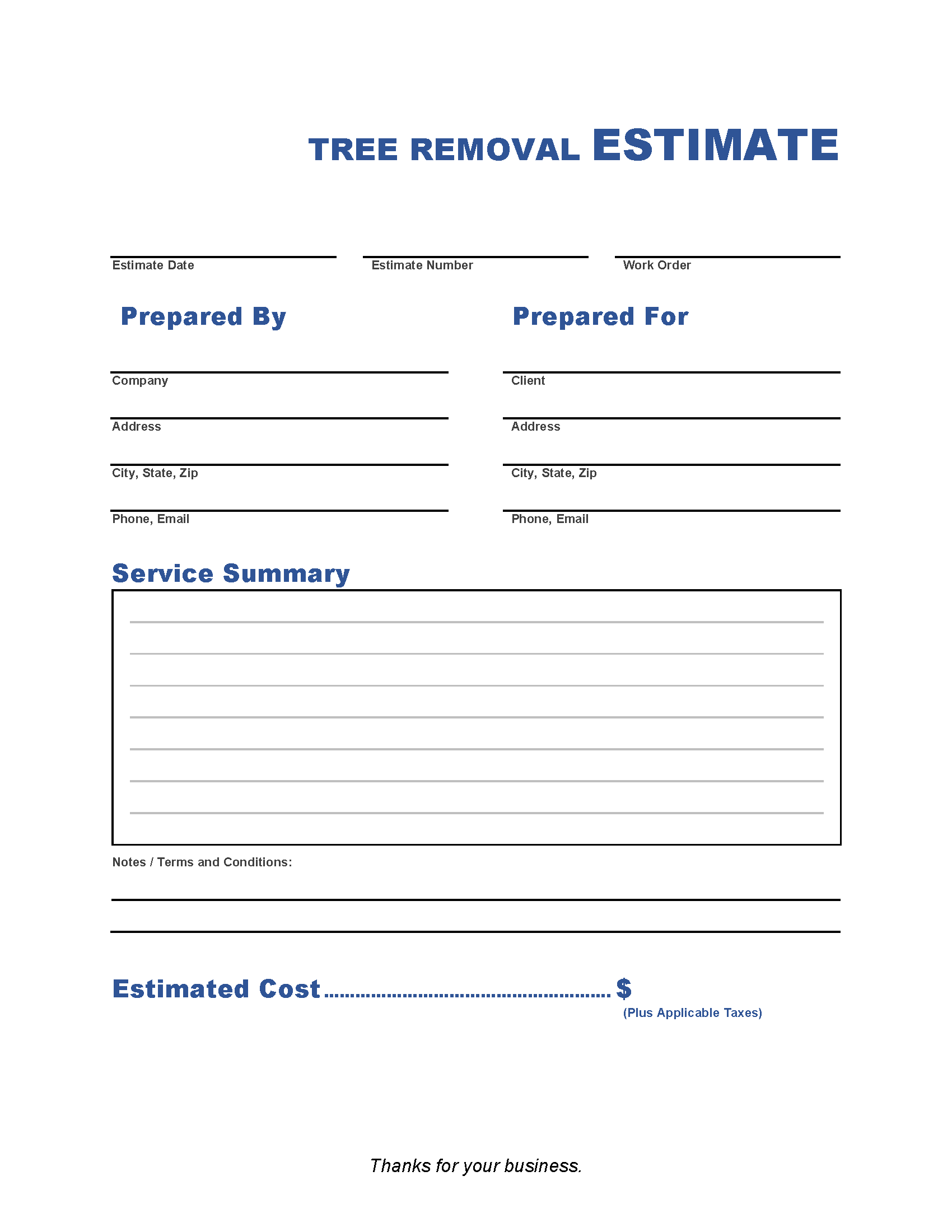 Tree Removal Estimate Template Invoice Maker Tree Removal Estimate Template Invoice Maker