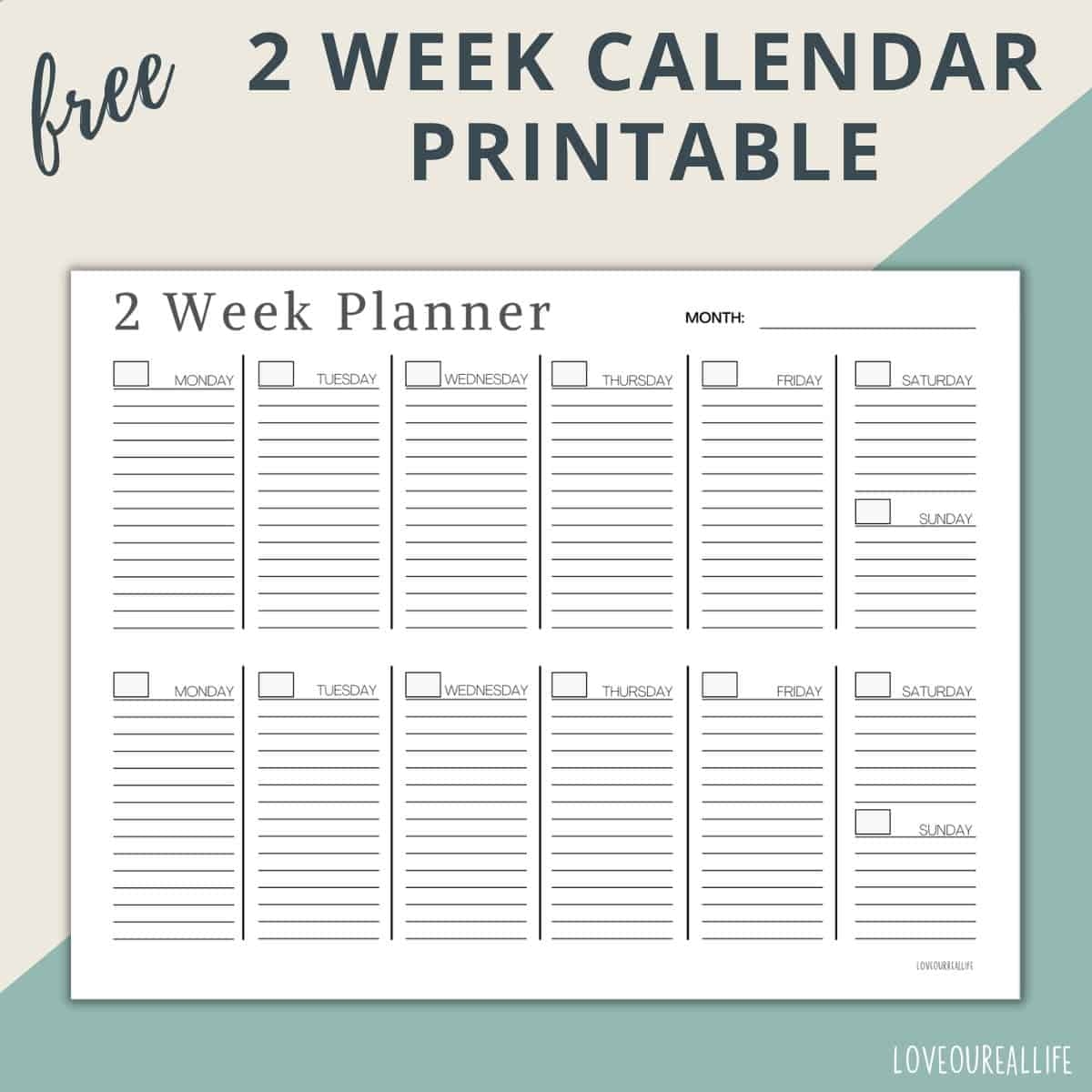 Two Week Calendar Template Free Printable Weekly Planner Love Our Real Life Two Week Calendar Template Free Printable Weekly Planner Love Our Real Life