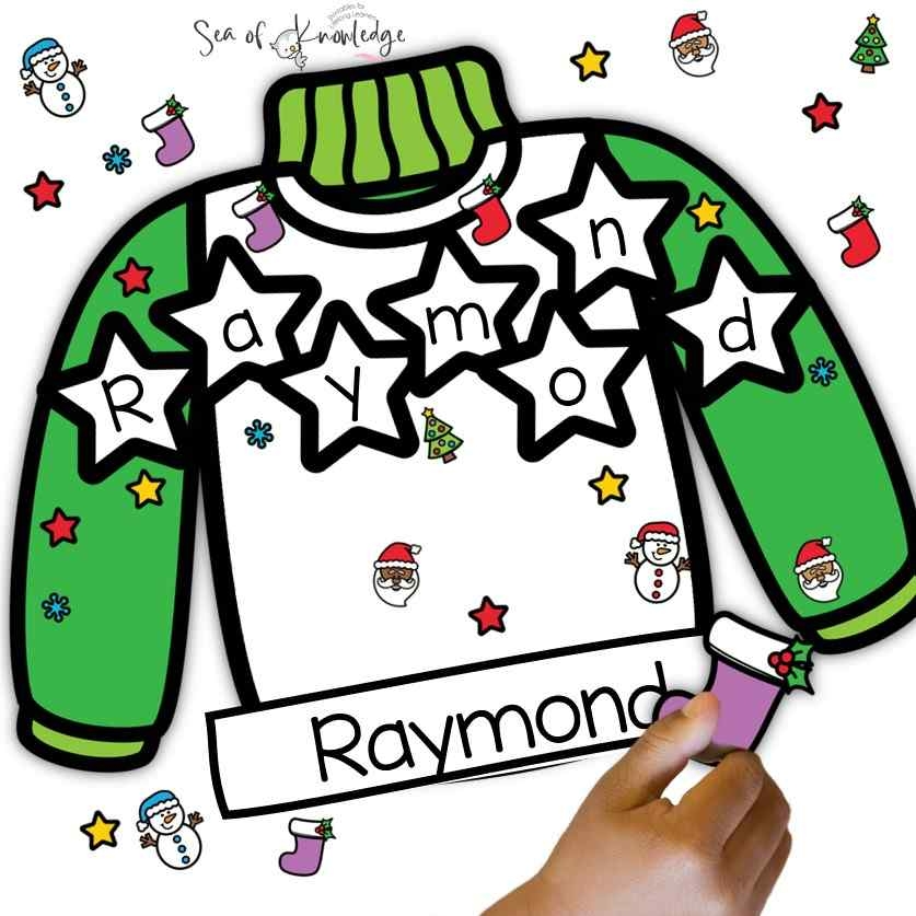 Ugly Christmas Sweater Craft Name Printable For Kids Ugly Christmas Sweater Craft Name Printable For Kids