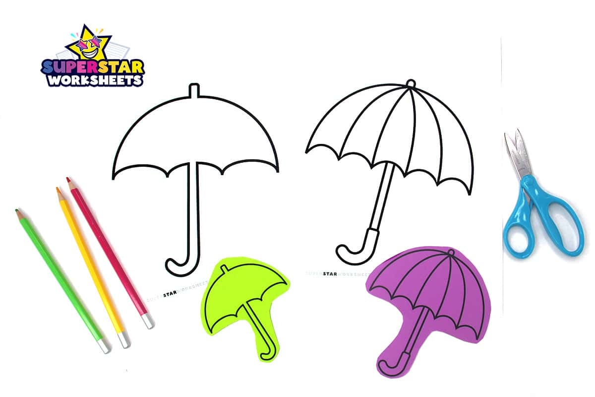 Umbrella Template Superstar Worksheets Umbrella Template Superstar Worksheets