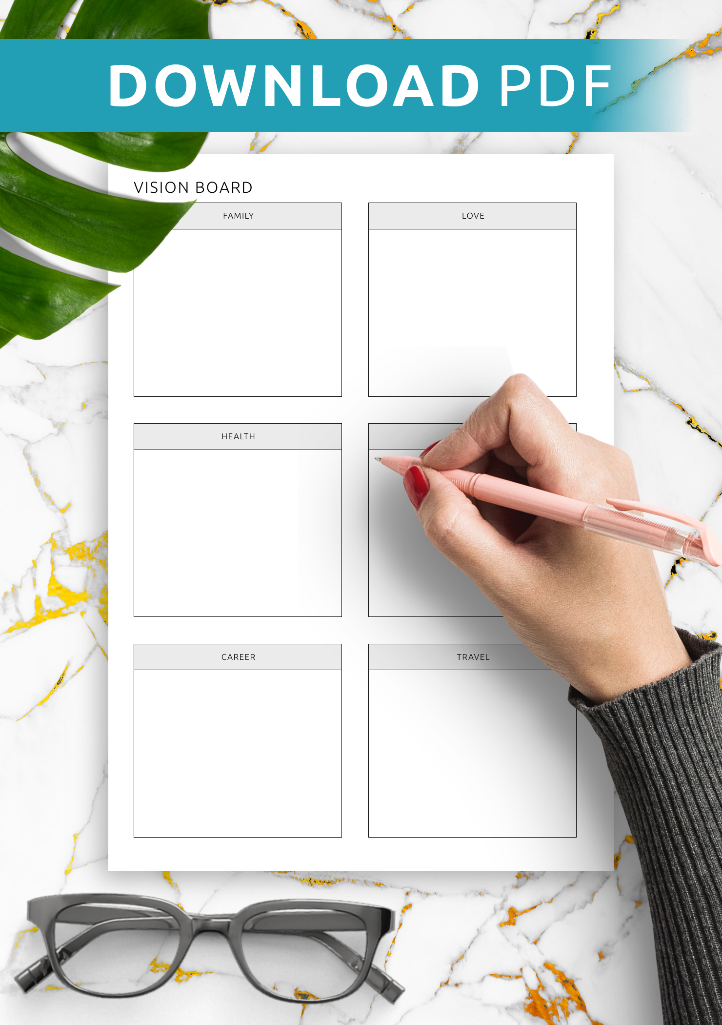 Vision Board Template Inspiring Customizable PDF Layout Vision Board Template Inspiring Customizable PDF Layout