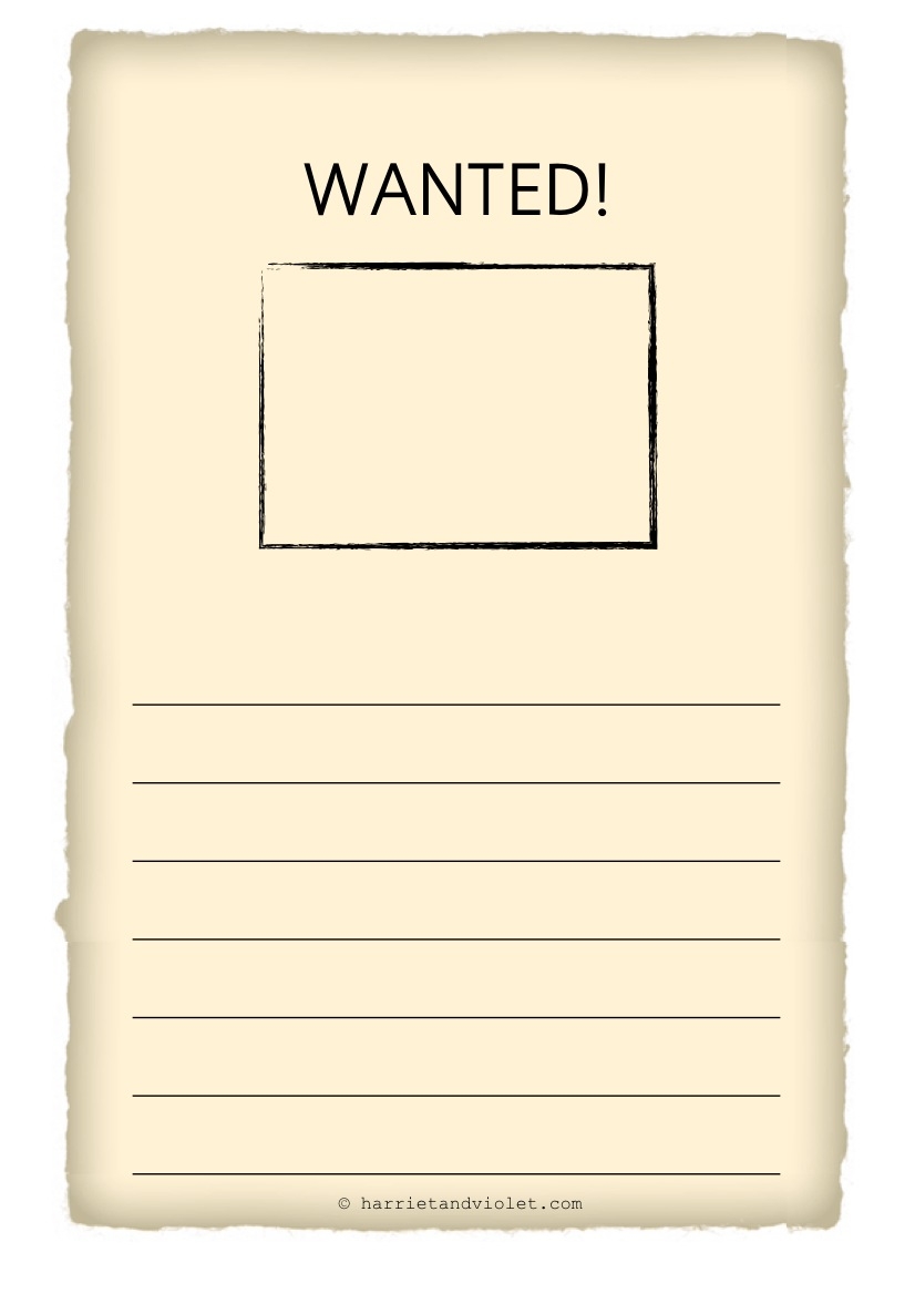 Wanted Poster Template Printable