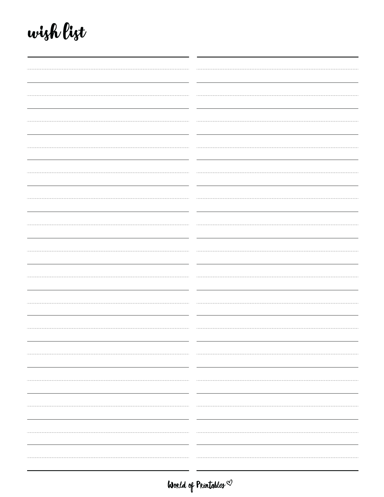 Wish List Templates For Christmas Amazon Universal World Of Printables