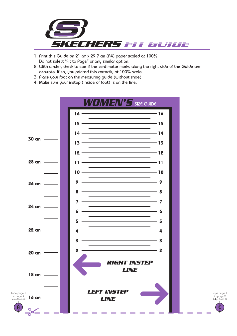 Women s Foot Size Measuring Chart Skechers Download Printable PDF Templateroller Women s Foot Size Measuring Chart Skechers Download Printable PDF Templateroller