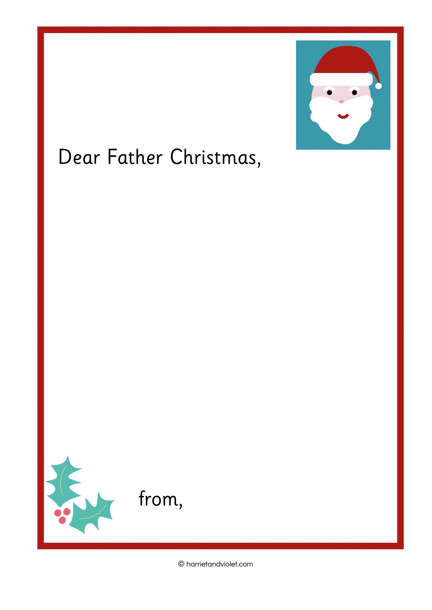 Writing A Letter To Father Christmas Printable Teaching Resources Print Play Learn Writing A Letter To Father Christmas Printable Teaching Resources Print Play Learn